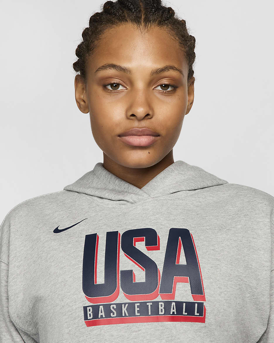 Nike Women s USA Basketball Authentic Practice Club Pullover Hoodie Gray Hoodies